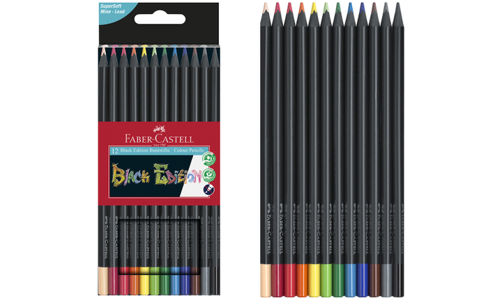 Faber-Castell Colour Pencils Black Edition Set of 12 Assorted Colours