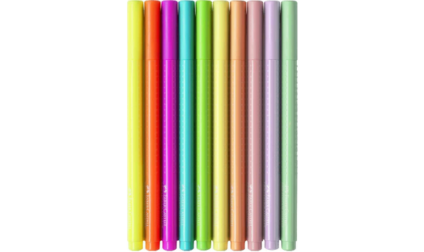 Faber-Castell Grip Colour Markers - Neon + Pastel Colours Set of 10