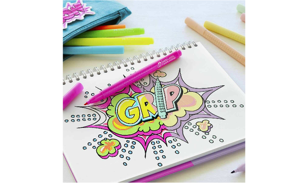 Faber-Castell Grip Colour Markers - Neon + Pastel Colours Set of 10