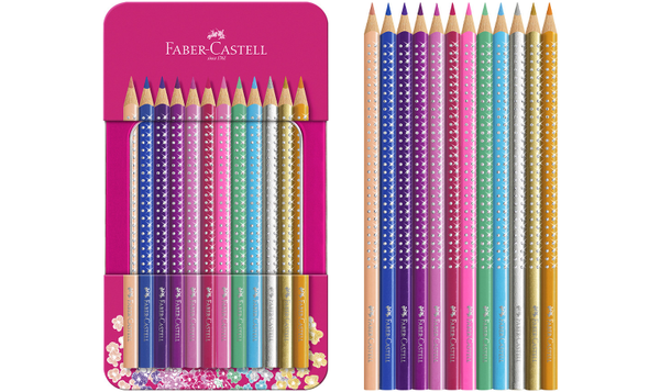 Faber-Castell Grip Sparkle Pencil Tin of 12
