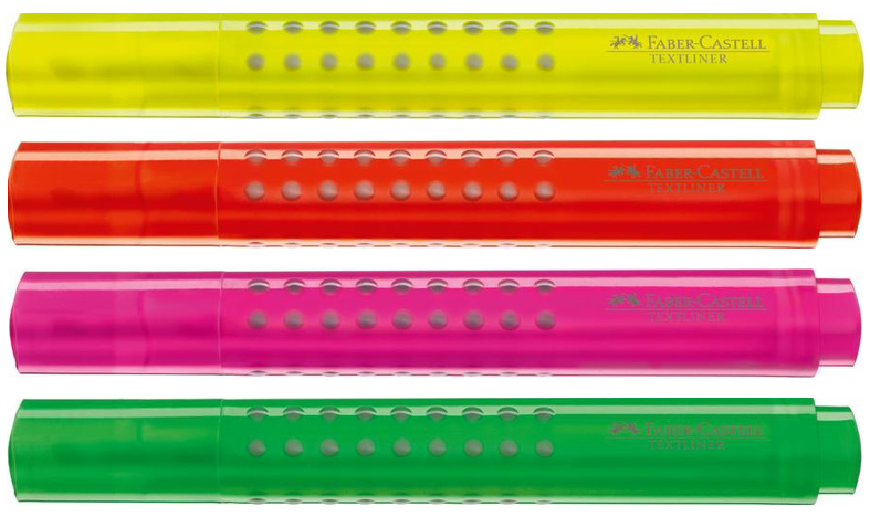 Faber-Castell Grip Textliner Highlighter Pen Wallet of 4 Assorted Colours