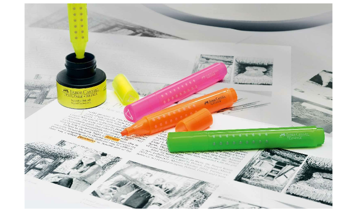 Faber-Castell Grip Textliner Highlighter Pen Wallet of 4 Assorted Colours