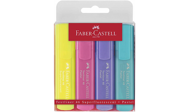 Faber-Castell Textliners 1546 Pastel Highlighter Wallet of 4