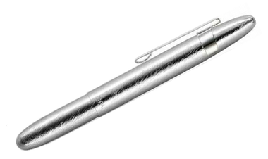 Fisher Space Pen Bullet Pressurised Ballpoint Pen Brushed Chrome Pocket Clip