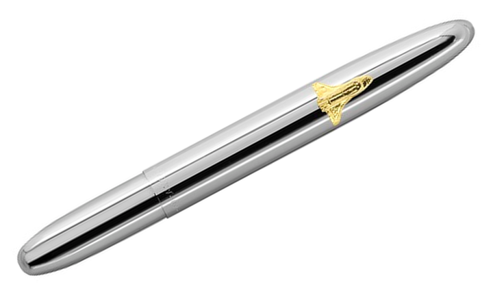 Fisher Space Pen Bullet Pressurised Ballpoint Pen Chrome Shuttle Emblem