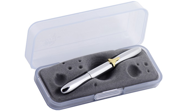 Fisher Space Pen Bullet Pressurised Ballpoint Pen Chrome Shuttle Emblem