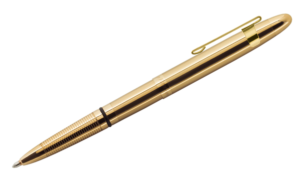 Fisher Space Pen Bullet Pressurised Ballpoint Pen Gold Pocket Clip