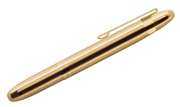 Fisher Space Pen Bullet Pressurised Ballpoint Pen Gold Pocket Clip