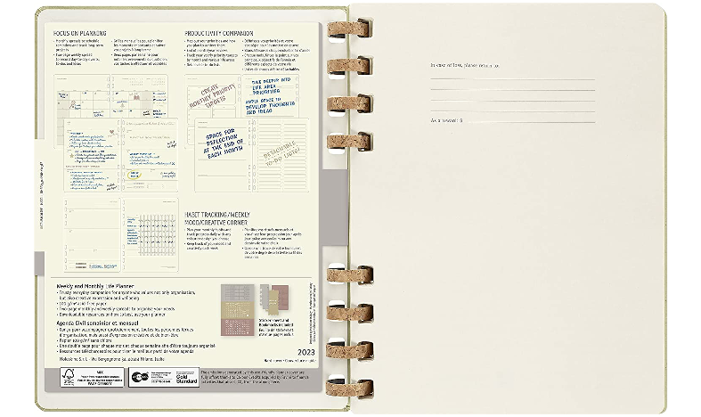 Moleskine 2023 Life Planner 12 Month Weekly Monthly Diary Crush Olive Extra Large Dr Pen 6588