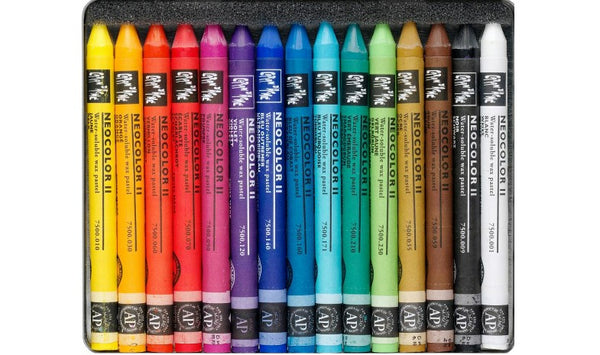 Caran d'Ache Neocolor II Water Soluble Wax Pastels Assortment of 15