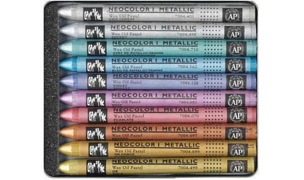 Caran d'Ache Neocolor I Wax Pastels Assortment of 10 Metallic Colours