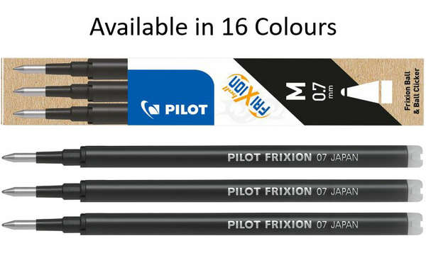 Pilot BLSFR7 FriXion Pen Refill Medium Pack of 3