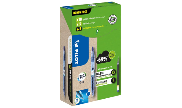 Pilot BegreeN B2P Gel Rollerball Pen Medium Pen and Refill Pack Blue