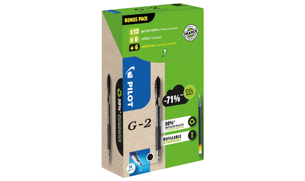 Pilot BegreeN G2 07 Gel Rollerball Pen Medium Pen and Refill Pack Black