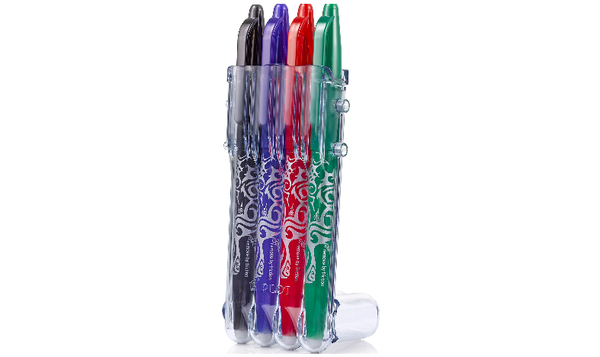 Pilot FriXion Ball Erasable Rollerball Pen Medium Set of 4 (Black/Blue/Green/Red)