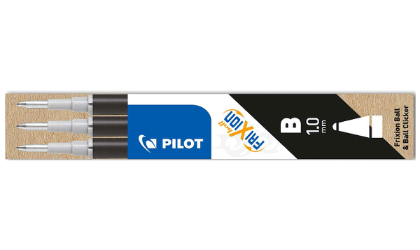 Pilot FriXion Ball Erasable Rollerball Pen Set 1.00mm Single Pen With 3 Refills Black Ink