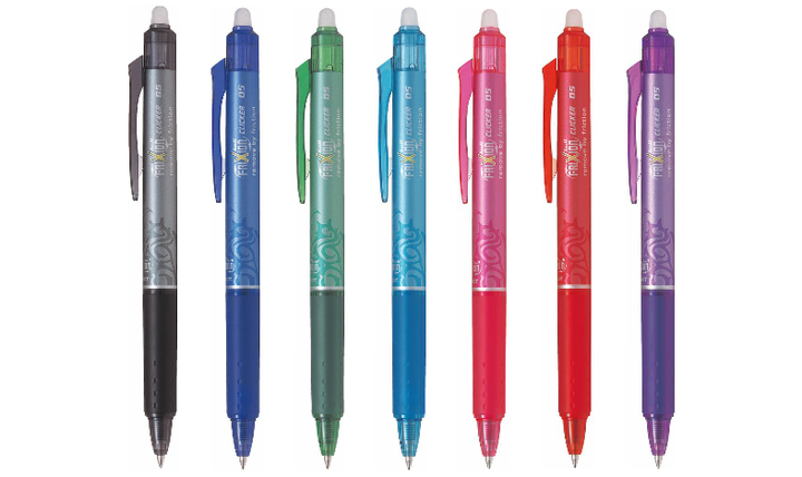 Pilot FriXion Clicker Erasable Rollerball Pen 05 Fine BLRT-FR5 Assorted Set of 7