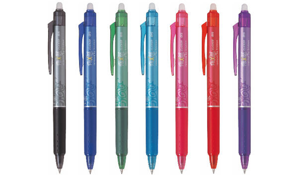 Pilot FriXion Clicker Erasable Rollerball Pen 05 Fine BLRT-FR5 Assorted Set of 7