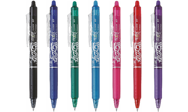 Pilot FriXion Clicker Erasable Rollerball Pen 07 Medium BLRTFR7 Assorted Set of 7