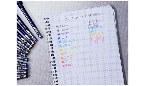 Pilot FriXion Erasable Fineliners 'Set 2 Go' Desk Set of 4 (Black Blue Green Red)