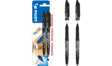 Pilot FriXion Erasable Rollerball Pen Black Pack of 2