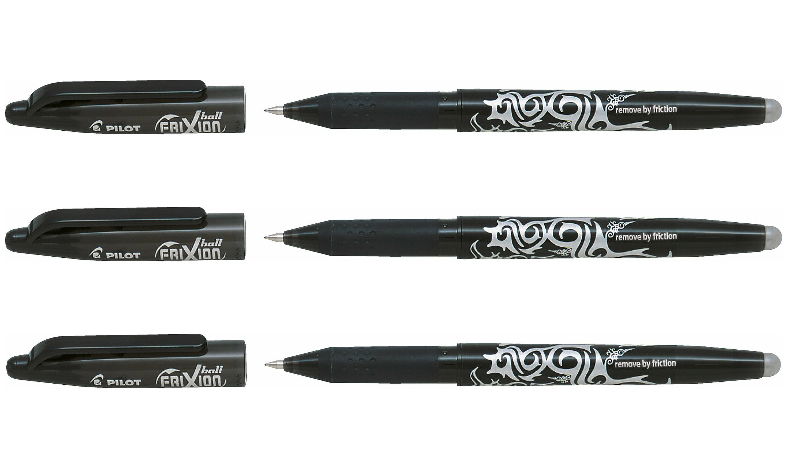Pilot FriXion Erasable Rollerball Pen Black Pack of 3