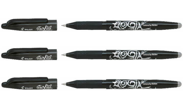 Pilot FriXion Erasable Rollerball Pen Black Pack of 3
