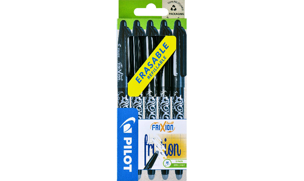 Pilot FriXion Erasable Rollerball Pen Black Pack of 5