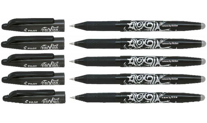 Pilot FriXion Erasable Rollerball Pen Black Pack of 5