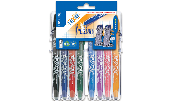 Pilot FriXion Erasable Rollerball Pen Medium 'Set 2 Go' Desk Set of 8 Assorted