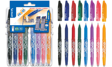 Pilot FriXion Erasable Rollerball Pen Medium 'Set 2 Go' Desk Set of 8 Assorted