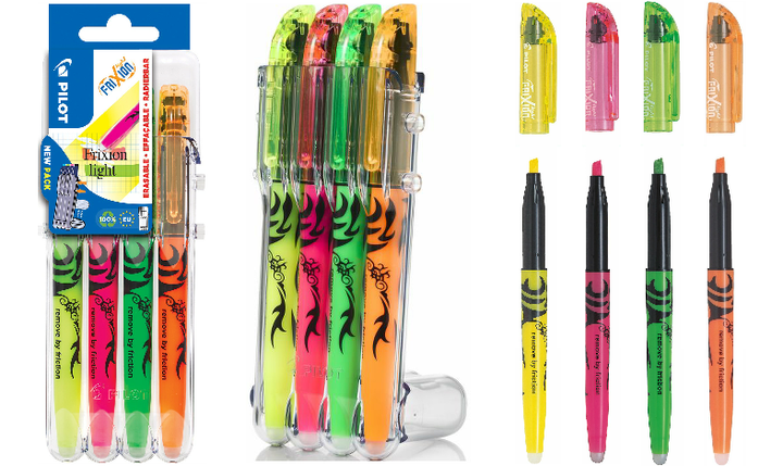 Pilot FriXion Light Erasable Highlighter Assorted Desk Set of 4