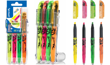 Pilot FriXion Light Erasable Highlighter Assorted Desk Set of 4