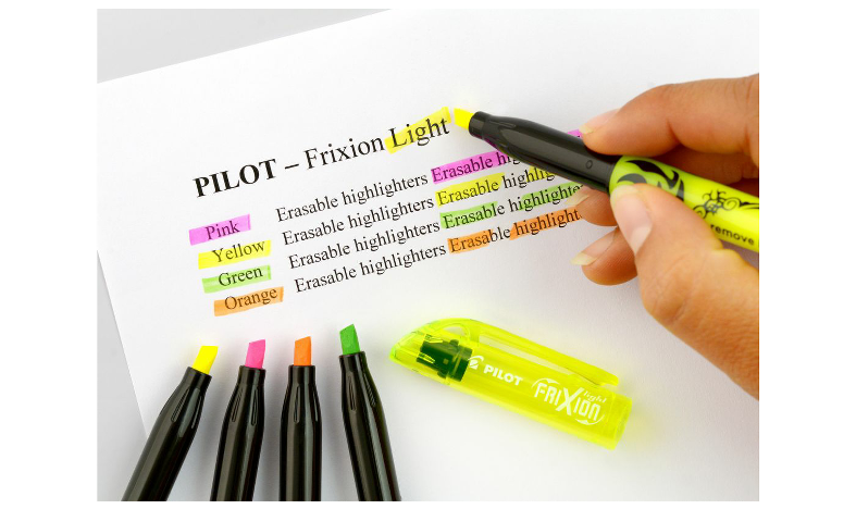 Pilot FriXion Light Erasable Highlighter Pen Wallet of 4 (Blue, Green, Yellow, Violet)