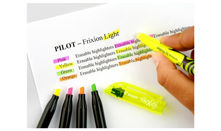 Pilot FriXion Light Erasable Highlighter Pen Wallet of 4 (Blue, Green, Yellow, Violet)