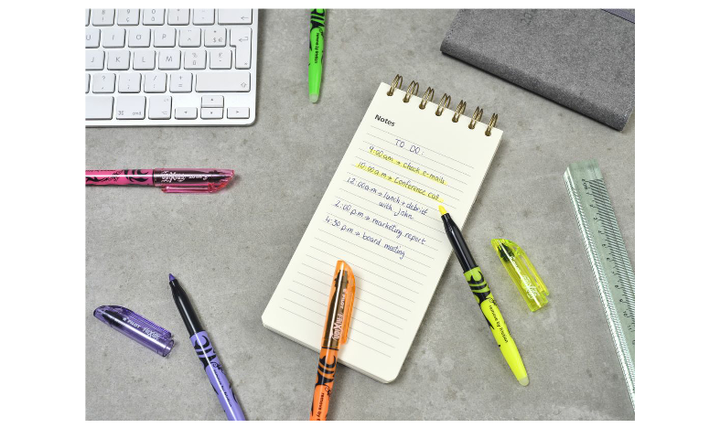 Pilot FriXion Light Erasable Highlighter Pen Wallet of 4 (Blue, Green, Yellow, Violet)