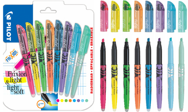 Pilot FriXion Light Soft Pastel Erasable Highlighter Set of 8