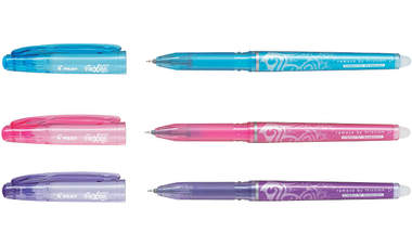 Pilot FriXion Point Erasable Rollerball Pen Assorted Set of 3 (Light Blue Pink Violet)