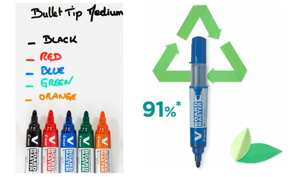 Pilot V Board Master Bullet Tip Whiteboard Marker Wallet of 5