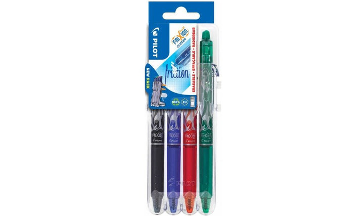 Pilot FriXion Clicker Erasable Rollerball Pen 07 Medium 4 Piece &