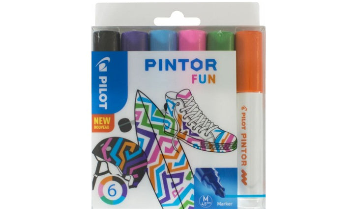 Pilot Pintor Marker Medium Assorted Wallet of 6 Creative Colours