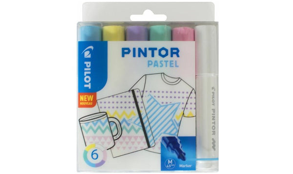 Pilot Pintor Marker Medium Assorted Wallet of 6 Pastel Colours