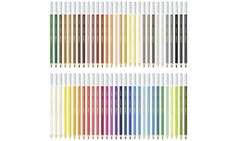 Chalk Pastel Pencil STABILO CarbOthello Tin of 48 Assorted Colours with Sharpener and Eraser