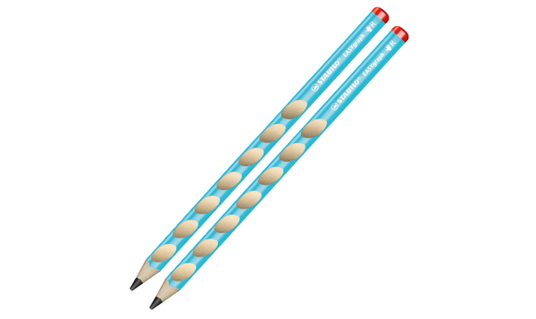 Ergonomic Graphite Pencil - STABILO EASYgraph - Left or Right Handed - Pack of 2 - Blue - HB
