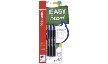 Ergonomic Rollerball - STABILO EASYoriginal Refills - Blister of 3 - Blue Medium