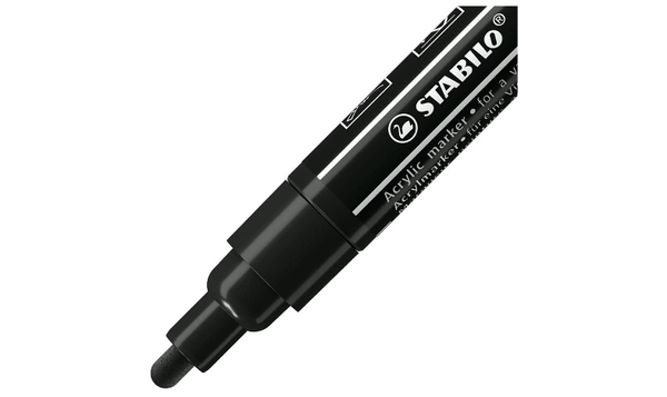 Acrylic Marker - STABILO FREE Acrylic - Mixed Tip Set of 3 - Black