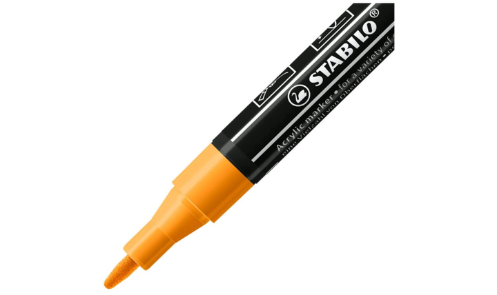 Acrylic Marker - STABILO FREE Acrylic - T100 1-2 mm Bullet Tip Spring - Wallet of 5 - Assorted colours
