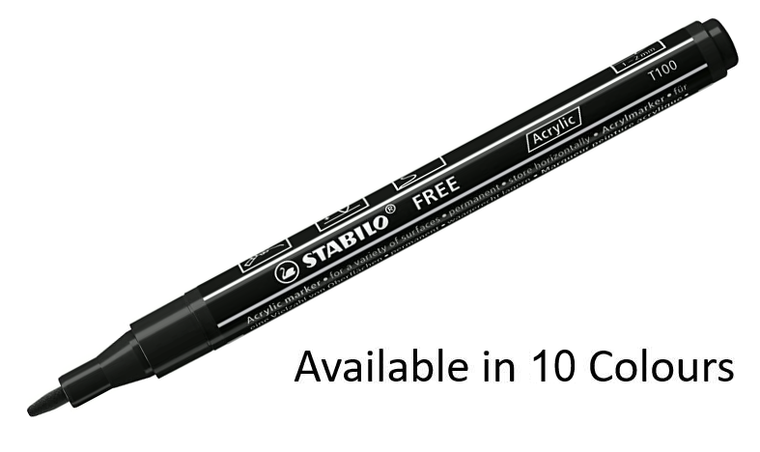 STABILO Free Acrylic Marker - T800 4-10mm Chisel Tip - 10 Colours