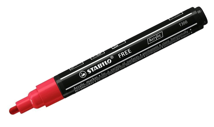 Acrylic Marker - STABILO Free Acrylic T300 2-3mm Bullet Tip - Assorted Pack Sizes and Colours