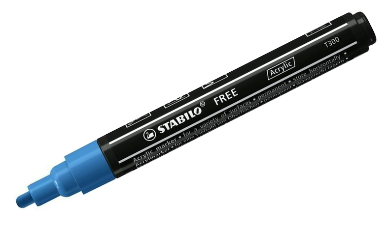 Acrylic Marker - STABILO Free Acrylic T300 2-3mm Bullet Tip - Assorted Pack Sizes and Colours